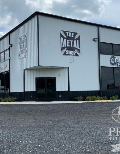 large commercial metal building for multiple businesses